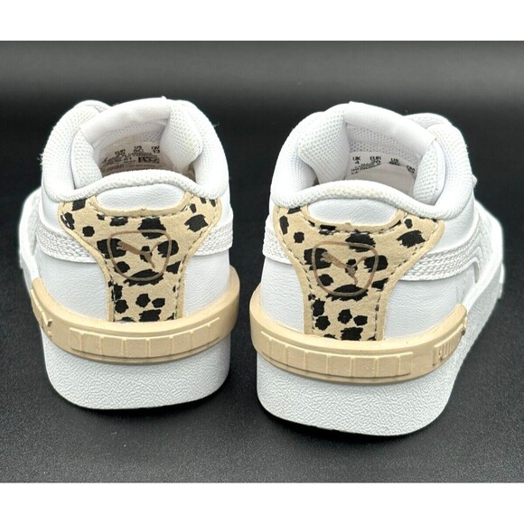 Puma Jada Animal Leopard Print Toddler Sneaker Size 5C White Granola Black NNB - Picture 2 of 16